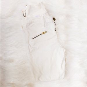Current/Elliott Bone White Corduroy Soho Zip